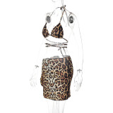 Summer Lace-Up Chest-Wrapped Printed Holiday Miniskirt Sexy Two-Piece Suit