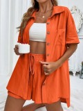 OrangeFashionable Casual Loose Shirt Suit