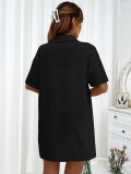 Black Fashionable Casual Loose Shirt Suit
