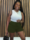Army Green Summer Fitness Outdoor Solid Color Casual Sports Shorts