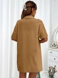 Light Brown Fashionable Casual Loose Shirt Suit