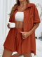 Wine Red Fashionable Casual Loose Shirt Suit