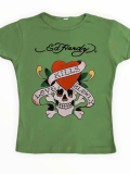 Green Sexy Skull Print Slim Fit Cropped Top