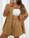 Light Brown Fashionable Casual Loose Shirt Suit