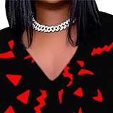 Fashion V-Neck Printed Women's Plus Size Dress
