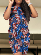 O-Neck Printed Stylish Casual Two-Piece Suit