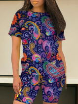 O-Neck Printed Stylish Casual Two-Piece Suit