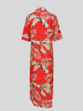 Summer Short-Sleeved Fashionable Casual Holiday Style Printed Dress