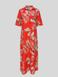 Summer Short-Sleeved Fashionable Casual Holiday Style Printed Dress