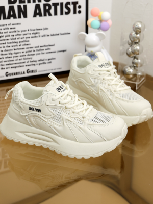 Off White Summer New Style Fashion Breathable Soft Bottom Casual Sports Shoes