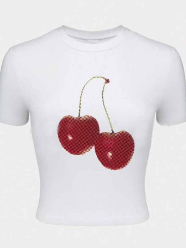 White Summer O-Neck Slim Fit Short-Sleeved T-Shirt