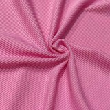 Pink Fashionable Slim-fitting Vest and Slit Skirt Two-piece Set