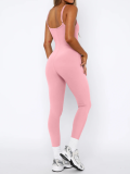 Pink Sexy Backless Suspender Tights Jumpsuit