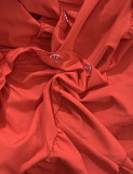 Red Sexy Short Sleeve Tube Top Mini Dress