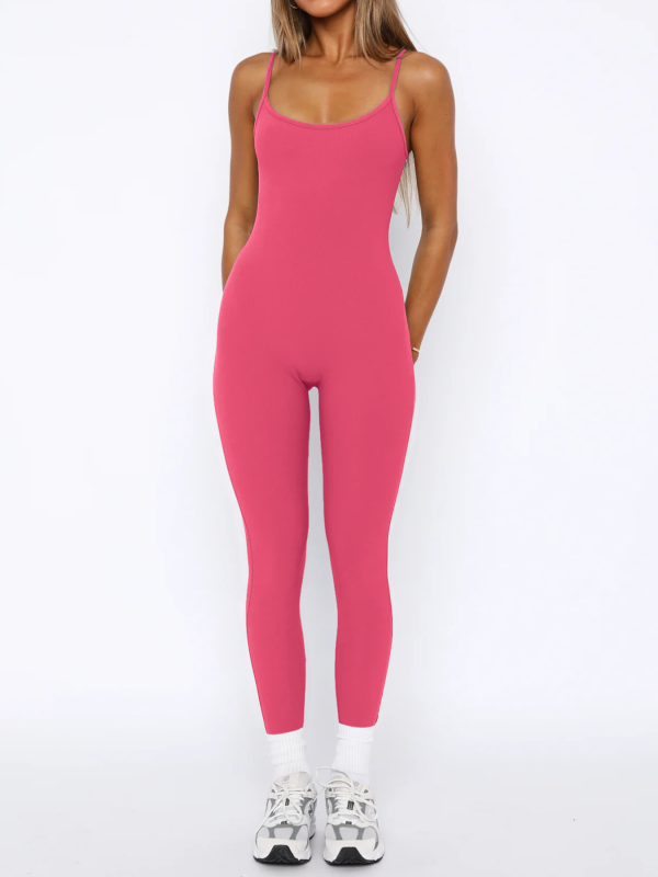 Rose Red Sexy Backless Suspender Tights Jumpsuit