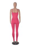 Rose Red Sexy Backless Suspender Tights Jumpsuit