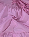 Pink Sexy Short Sleeve Tube Top Mini Dress