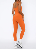 Orange Sexy Backless Suspender Tights Jumpsuit