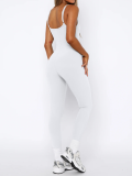 White Sexy Backless Suspender Tights Jumpsuit