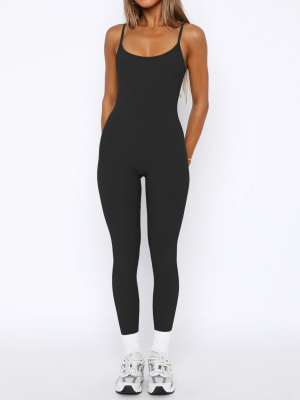 Black Sexy Backless Suspender Tights Jumpsuit