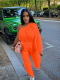 Orange One-Shoulder Casual Loose Jumpsuit