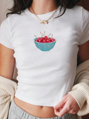 White Summer O-Neck Slim Fit Short-Sleeved T-Shirt