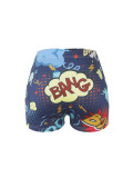 Sexy Women's Tight Printed Shorts Yoga Pants