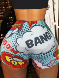 Sexy Women's Tight Printed Shorts Yoga Pants