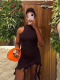 Black New Sleeveless Round Neck Ruffled Hip Dress