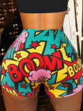 Sexy Women's Tight Printed Shorts Yoga Pants