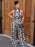 Summer Sexy Printed Sleeveless Jumpsuit