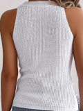 White Cable Sleeveless Top Holiday Sweater