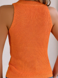 Orange Cable Sleeveless Top Holiday Sweater
