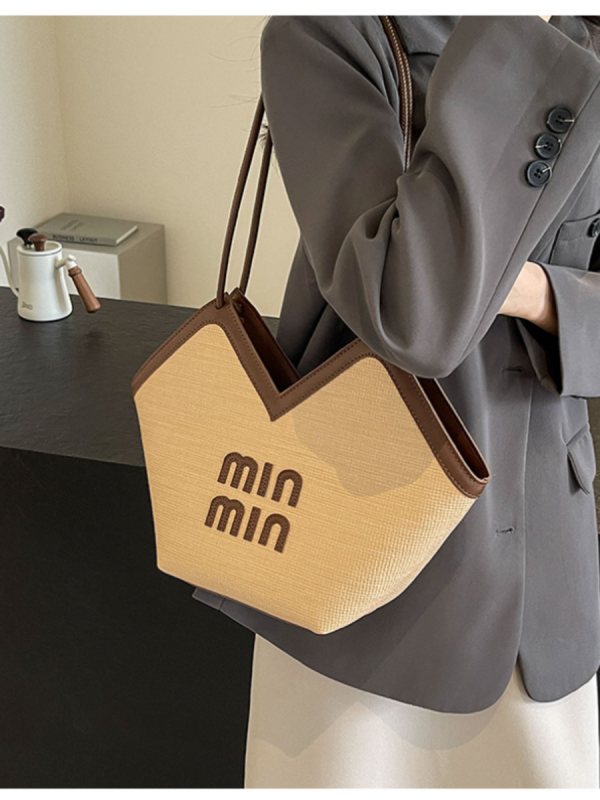 Khaki Shoulder Bag Niche Versatile Large Capacity Tote Bag