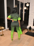 Green Sexy Fashion Gradient Two-Piece Suit