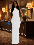 White Fashion Women's One Shoulder Slim Dress