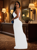 White Fashion Women's One Shoulder Slim Dress