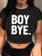 Black Summer Navel Printed O-Neck Short Sleeve T-Shirt