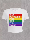 White Summer Navel Printed O-Neck Short Sleeve T-Shirt