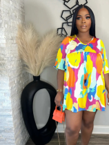 Fashion Printed Loose Sexy Dress