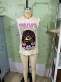 Fashionable O-Neck Letter Print T-Shirt