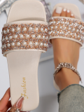 New Summer One-Line Rhinestone Sandals