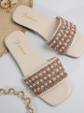 New Summer One-Line Rhinestone Sandals