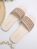 New Summer One-Line Rhinestone Sandals