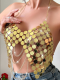 Golden Fashion Nightclub Sexy Sequins Bikini