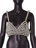 Silver Sexy Fashion Pearl Camisole