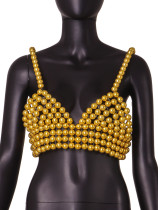 Golden Sexy Fashion Pearl Camisole