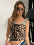 Fashion Print Sexy Leopard Sequined Suspender Tube Top Vest