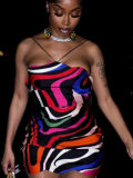 Fashionable Colorful Sexy Backless Tube Top Dress