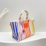 Casual Hand-held One-shoulder Cross-body Canvas Colorful Tote Bag